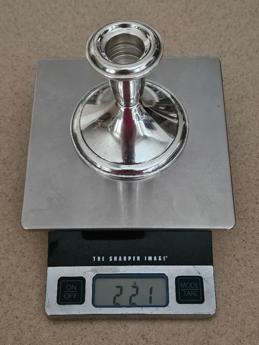 RARE VINTAGE ANTIQUE NEWPORT STERLING SILVER TAPER CANDLE STICK HOLDER - Picture 14 of 14